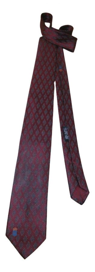 chanel burgundy jacquard tie